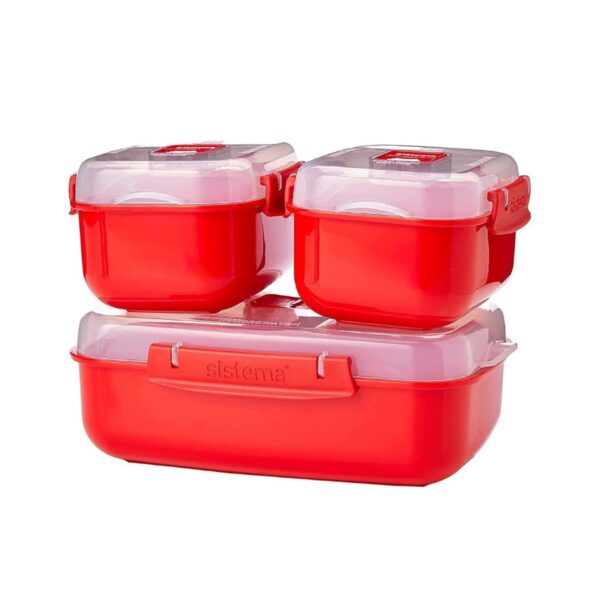 Sistema Lunch Box Set 2 Small (525ml) + 1 Large (1.25L) | BPA-Free, Microwave, Freezer & Dishwasher Safe 1 Sistema Lunch Box Set 2 Small (525ml) + 1 Large (1.25L) | BPA-Free, Microwave, Freezer & Dishwasher Safe