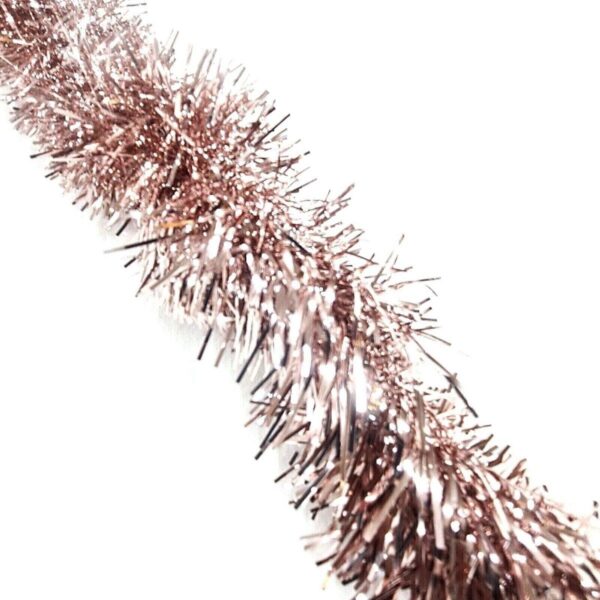 Fine Rose Gold Tinsel Garland - Perfect for Christmas & Party Decorations 1 Fine Rose Gold Tinsel Garland – Perfect for Christmas & Party Decorations