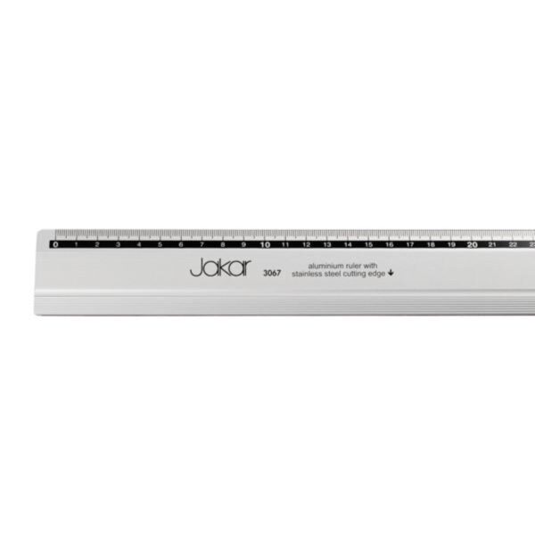 Jakar Aluminium Ruler 60cm with Stainless Steel Cutting Edge - Printed mm/cm Markings, Rubber Grip & Hanging Hole for Precision Measuring & Cutting (3067) 1 Jakar Aluminium Ruler 60cm with Stainless Steel Cutting Edge – Printed mm/cm Markings, Rubber Grip & Hanging Hole for Precision Measuring & Cutting (3067)