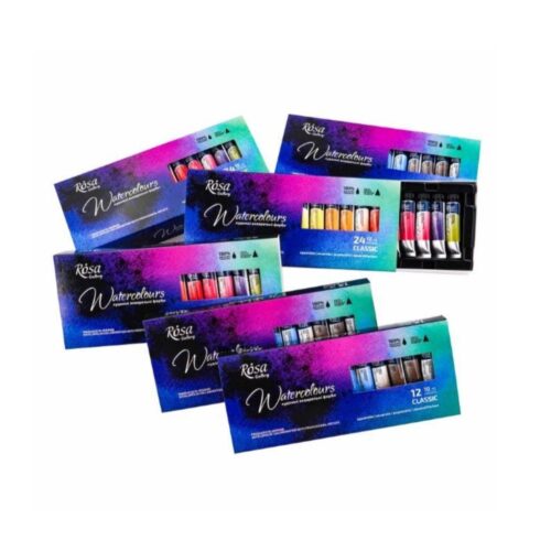 Rosa Gallery Watercolour Tube Set – 24 x 10ml | Assorted Artist-Grade Colours for Painting & Mixing