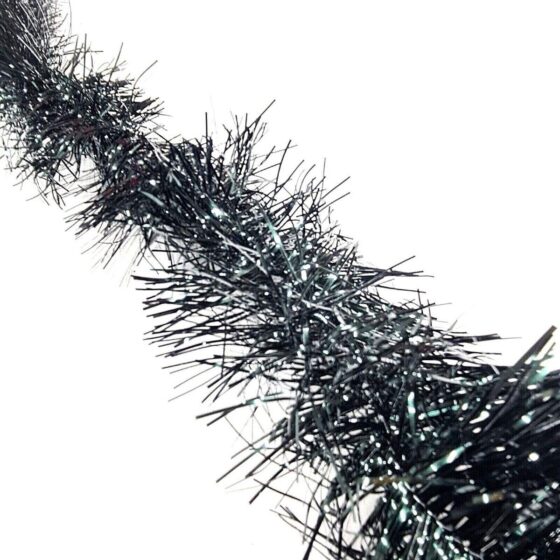 Fine Dark Green Tinsel Garland – Perfect for Christmas & Party Decorations