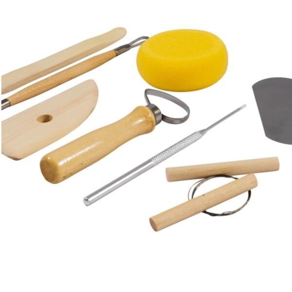 Jakar Pottery Tool Kit - 8 Piece Set - Wooden Modelling, Needle, Wire Cutters & Carving Tools (9017) 1 Jakar Pottery Tool Kit – 8 Piece Set – Wooden Modelling, Needle, Wire Cutters & Carving Tools (9017)