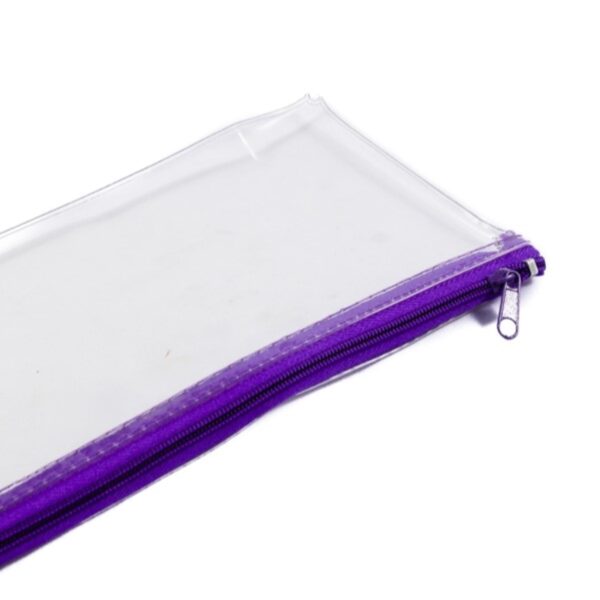 Jakar Pencil Case, Pvc, Transparent With Assorted Colour Zip, Standard Size 210 X 110mm 1 Jakar Pencil Case, Pvc, Transparent With Assorted Colour Zip, Standard Size 210 X 110mm