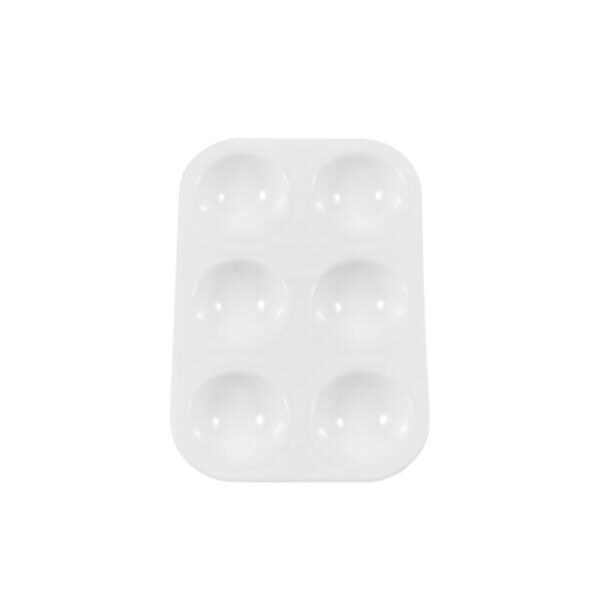 Jakar White Plastic Rectangular Palette - 13 x 9 x 1cm (6607) with 6 Wells for Paint Mixing 1 Jakar White Plastic Rectangular Palette – 13 x 9 x 1cm (6607) with 6 Wells for Paint Mixing