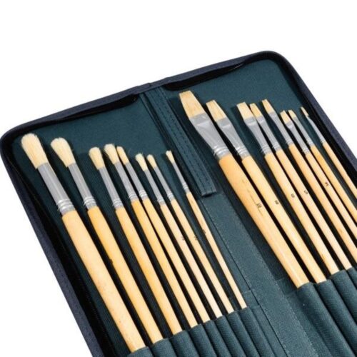 Jakar Brush Set - 16 Piece, Long Handle Oil/Acrylic Brushes Painting Set In A Zip Up Carrying Case 4 Jakar Brush Set – 16 Piece, Long Handle Oil/Acrylic Brushes Painting Set In A Zip Up Carrying Case