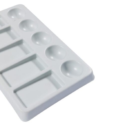 Jakar White Plastic Rectangular Palette - 19.5 x 12 x 1.5cm (6604) with 10 Wells (5 Oblong & 5 Round) for Painting & Mixing 4 Jakar White Plastic Rectangular Palette – 19.5 x 12 x 1.5cm (6604) with 10 Wells (5 Oblong & 5 Round) for Painting & Mixing