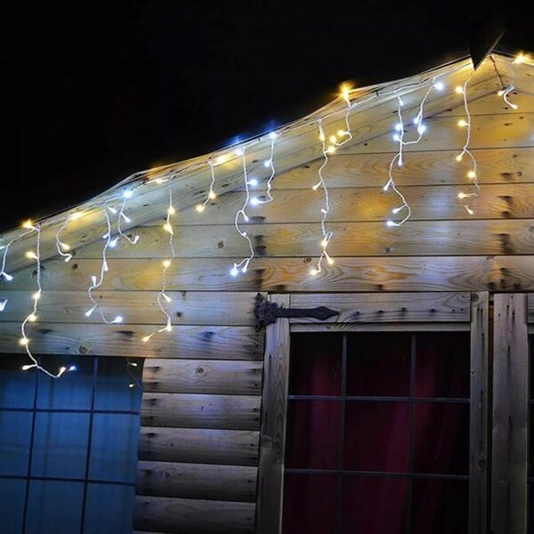 200 LED Warm White & Cool White Icicle Lights (3.9m) - Battery Fairy Lights for Christmas, Weddings, and Home Decor 1 200 LED Warm White & Cool White Icicle Lights (3.9m) – Battery Fairy Lights for Christmas, Weddings, and Home Decor