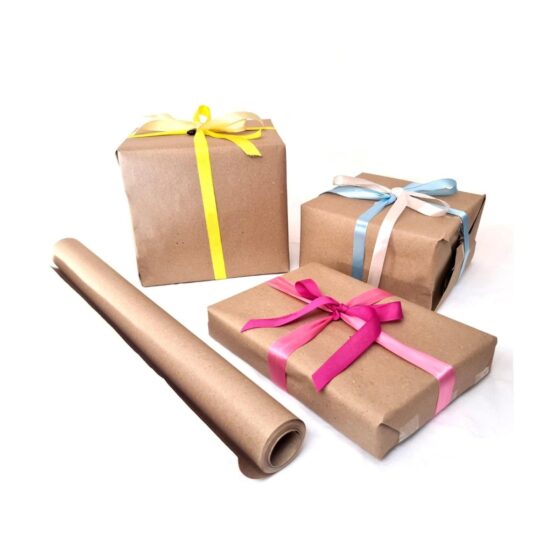 Brown ECO Kraft Paper Roll (450mm x 1M, 90gsm, 18”) – Biodegradable & Recyclable, Premium Rustic Gift & Parcel Wrapping