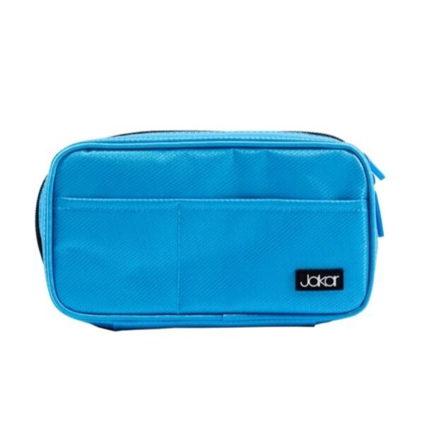 Jakar Rectangular Pencil Case - 21x12x5cm, Durable Fabric with Mesh Pockets, Assorted Blue & Pink Colours (7461) 1 Jakar Rectangular Pencil Case – 21x12x5cm, Durable Fabric with Mesh Pockets, Assorted Blue & Pink Colours (7461)