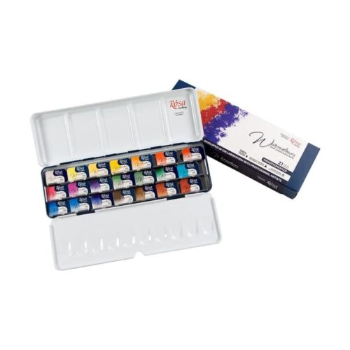 Rosa Gallery Watercolour Paints - Monopigmented 21 Assorted Full Pans in Indigo Metal Case 8 Rosa Gallery Watercolour Paints – Monopigmented 21 Assorted Full Pans in Indigo Metal Case