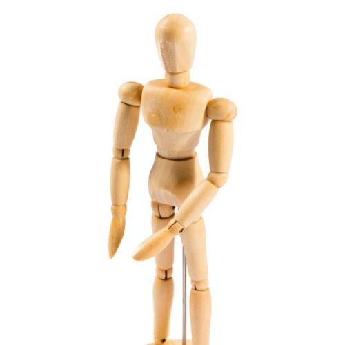 Jakar Wooden Male Manikin – 8.5″ (20cm) Fully Articulated Movable Artist Model for Sketching & Anatomy Study (9010)