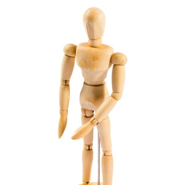 Jakar Wooden Male Manikin – 8.5″ (20cm) Fully Articulated Movable Artist Model for Sketching & Anatomy Study (9010)