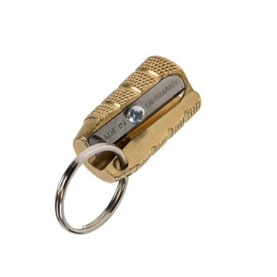 Möbius & Ruppert (M+R) Grenade Brass Pencil Sharpener – Single Hole, Keyring Attachment, Precision Made in Germany