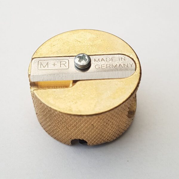 Möbius & Ruppert (M+R) Brass Round Double‑Hole Pencil Sharpener – German Precision for Standard & Jumbo Pencils 1 Möbius & Ruppert (M+R) Brass Round Double‑Hole Pencil Sharpener – German Precision for Standard & Jumbo Pencils
