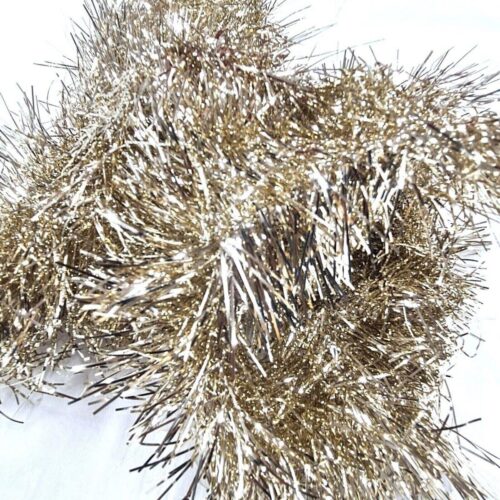 Fine Champagne Gold Tinsel Garland – Perfect for Christmas & Party Decorations