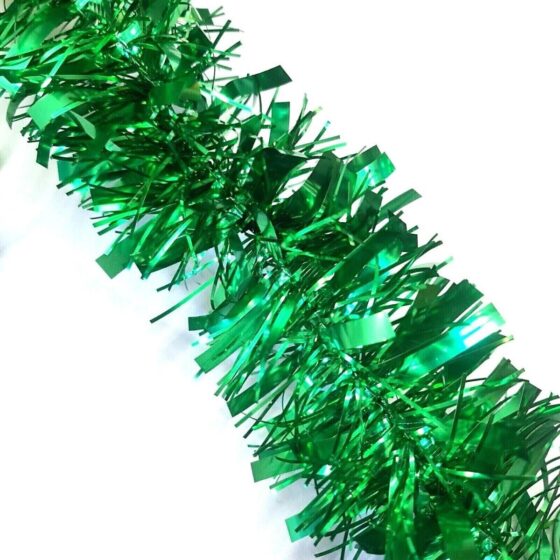 Chunky Green Tinsel Garland – Perfect for Christmas & Party Decorations