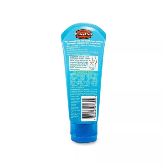 O’Keeffe’s Healthy Feet Foot Cream 80ml Tube – Intensive Moisturizer for Dry, Cracked Feet