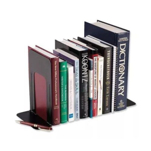 Heavy Duty (10 Pair) Black Decorative Metal Bookends with Non-Slip Rubber Pad for Decor, Home, Office, Library, School, Gift 3 Heavy Duty (1 Pair) Black Decorative Metal Bookends with Non-Slip Rubber Pad for Decor, Home, Office, Library, School, Gift
