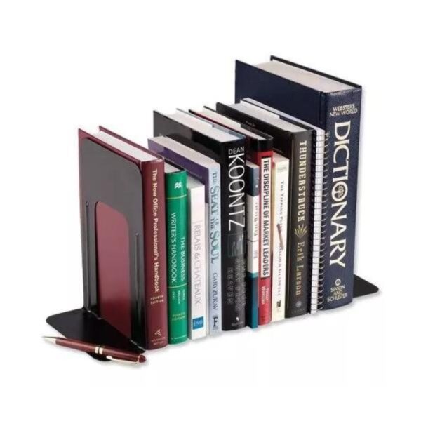 Heavy Duty (10 Pair) Black Decorative Metal Bookends with Non-Slip Rubber Pad for Decor, Home, Office, Library, School, Gift 1 Heavy Duty (1 Pair) Black Decorative Metal Bookends with Non-Slip Rubber Pad for Decor, Home, Office, Library, School, Gift