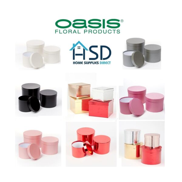 Oasis Round Sage Green Hat Boxes Set of 3 - Strong, Waterproof & Recyclable for Floristry Art & Crafts 1 Oasis Round Sage Green Hat Boxes Set of 3 – Strong, Waterproof & Recyclable for Floristry Art & Crafts