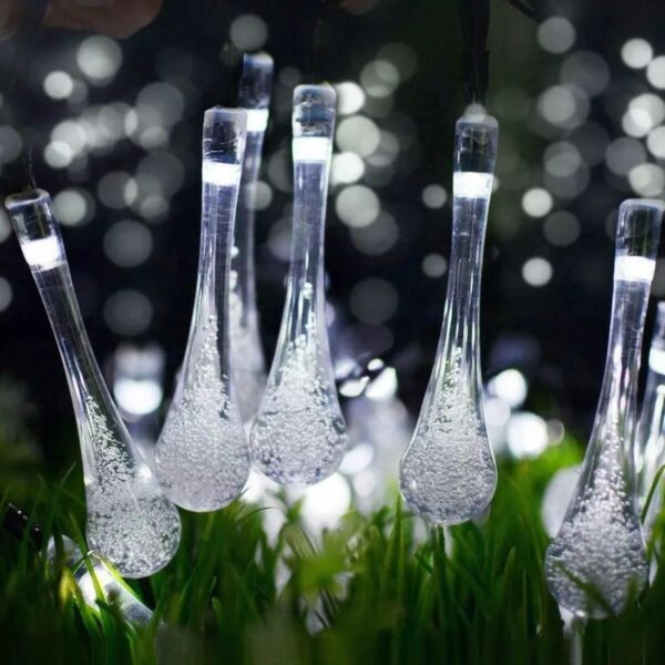 20 LED White Tear Drop Lights (4m) - Solar Power Lights for Christmas, Weddings, and Home Decor 1 20 LED White Tear Drop Lights (4m) – Solar Power Lights for Christmas, Weddings, and Home Decor