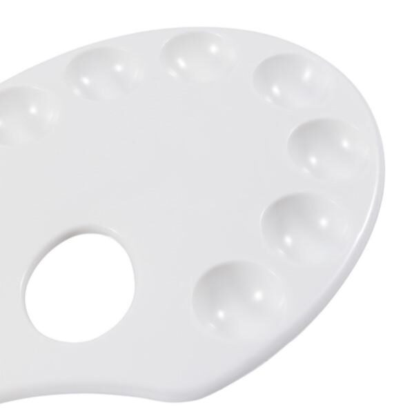 Jakar White Plastic Palette - Oval 23x17cm (6601) with 10 Wells & Thumb Hole, Hanging Pack for Painting 1 Jakar White Plastic Palette – Oval 23x17cm (6601) with 10 Wells & Thumb Hole, Hanging Pack for Painting