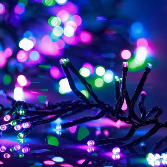 300 LED Pastel Cluster Lights (3m) – Battery Fairy Lights for Christmas, Weddings, and Home Decor