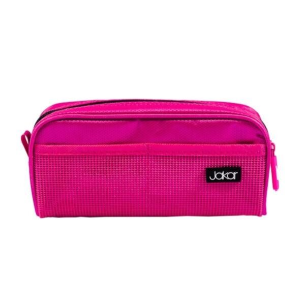 Jakar U-Shaped Pencil Case - 21x10x6cm, Durable Fabric with Mesh Pockets, Assorted Blue & Pink Colours (7460) 1 Jakar U-Shaped Pencil Case – 21x10x6cm, Durable Fabric with Mesh Pockets, Assorted Blue & Pink Colours (7460)