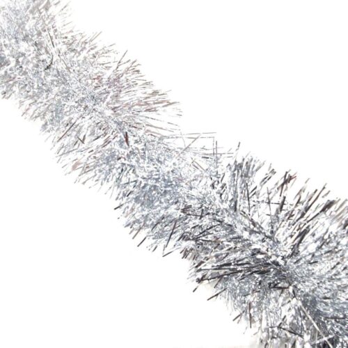 Fine Silver Tinsel Garland – Perfect for Christmas & Party Decorations