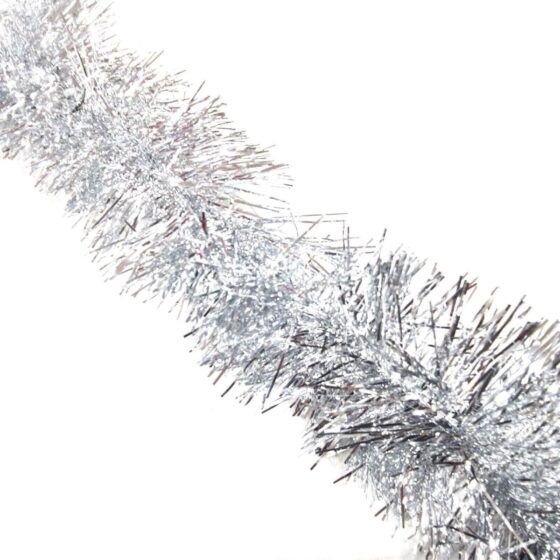 Fine Silver Tinsel Garland – Perfect for Christmas & Party Decorations