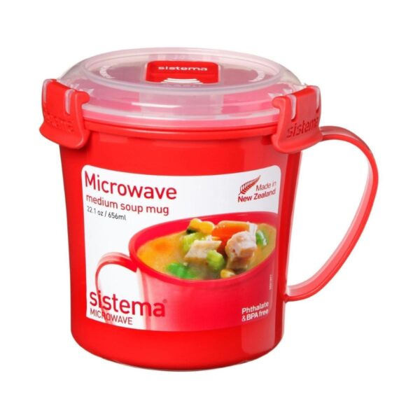 Sistema Microwave (6 Packs) Medium Soup Mug - 656ml | BPA-Free Plastic 1 Sistema Microwave (6 Packs) Medium Soup Mug – 656ml | BPA-Free Plastic