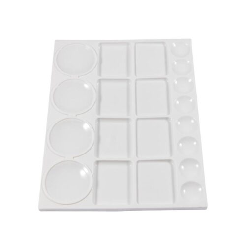 Jakar White Plastic Rectangular Palette - 33 x 25 x 1cm (6609) with 20 Wells for Paint Mixing 3 Jakar Palette, White Plastic, 33 X 25 X 1cm, 20 Well, Rectangular