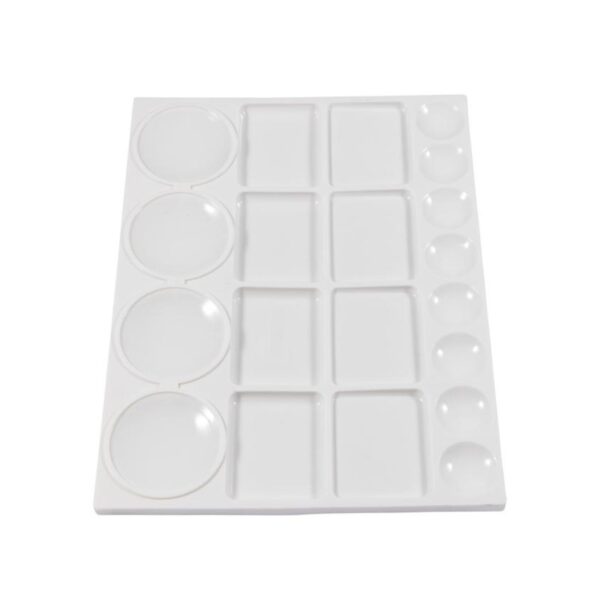 Jakar White Plastic Rectangular Palette - 33 x 25 x 1cm (6609) with 20 Wells for Paint Mixing 1 Jakar Palette, White Plastic, 33 X 25 X 1cm, 20 Well, Rectangular