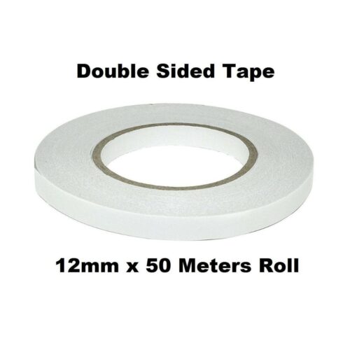 Double Sided Tape (2 Rolls) - 12mm x 50M Roll Multipurpose Sticky Adhesive Craft Tapes 4 Double Sided Tape (Single Roll) – 12mm x 50M Roll Multipurpose Sticky Adhesive Craft Tapes