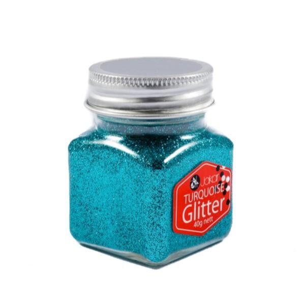 Jakar Turquoise Fine Glitter - 40g Non-Toxic Craft Glitter for Arts, Crafts & Decorations (7665) 1 Jakar Glitter Fine, Turquoise, 40G Square Jar