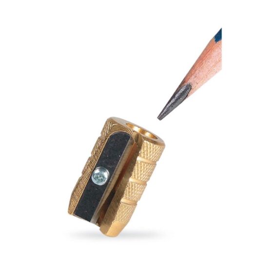 Möbius & Ruppert (M+R) Brass Bullet Pencil Sharpener – Single-Hole, Heavy-Duty German Brass