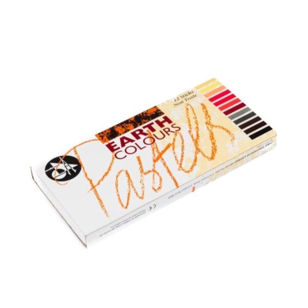 Jakar Earth Colour Pastel Set of 12 Sticks – Assorted Earth Tones, High-Quality Hard Pastels for Art & Craft (7624)