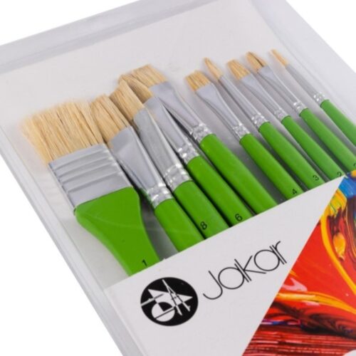 Jakar Brush Set - 10 Piece, Natural Bristles Hair, For Oils 4 Jakar Brush Set – 10 Piece, Natural Bristles Hair, For Oils