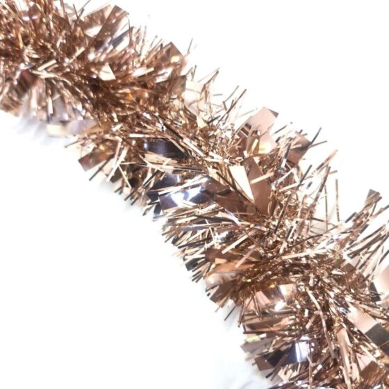 Chunky Rose Gold Tinsel Garland – Perfect for Christmas & Party Decorations