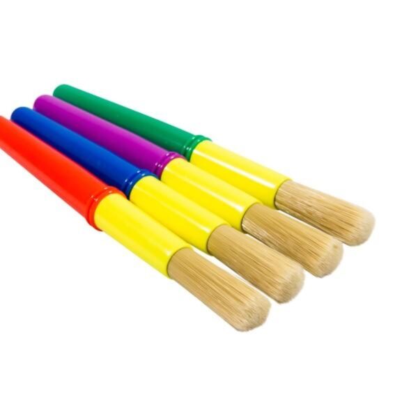 Jakar Chubby Brush Set - 4-Piece Hog Hair Brushes with Assorted Plastic Easy-Grip Handles (6277) 1 Jakar Chubby Brush Set – 4-Piece Hog Hair Brushes with Assorted Plastic Easy-Grip Handles (6277)