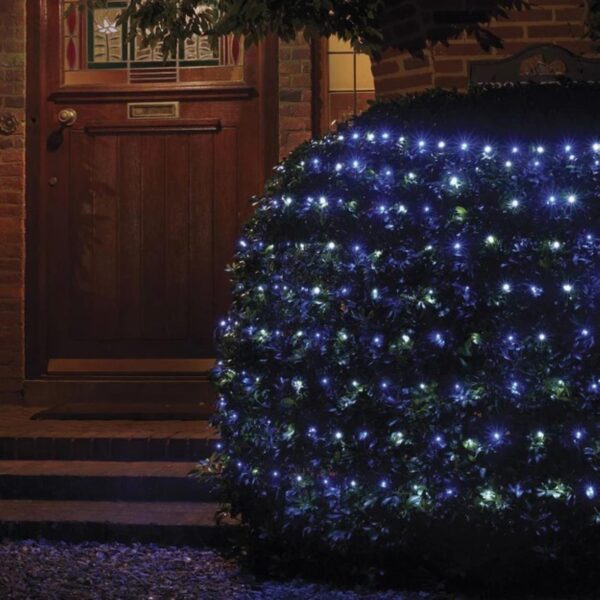 180 LED Blue & White Net Lights (1.8m x 1.2m) - Battery Fairy Lights for Christmas, Weddings, and Home Decor 1 180 LED Blue & White Net Lights (1.8m x 1.2m) – Battery Fairy Lights for Christmas, Weddings, and Home Decor