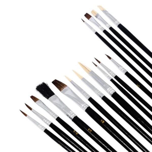 Jakar Brush Set – 15 Piece, Assorted Sizes, For Watercolour And Oil Painting