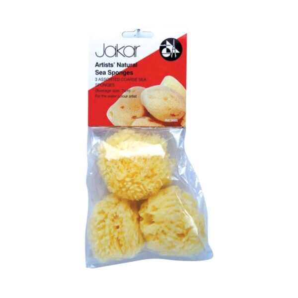 Jakar Natural Sea Sponge - Pack of 3 (Approx. 7cm / 2.75") for Painting, Blending & Craft Use (Hanging Pack) (9025) 2 Jakar Natural Sea Sponge – Pack of 3 (Approx. 7cm / 2.75″) for Painting, Blending & Craft Use (Hanging Pack) (9025)