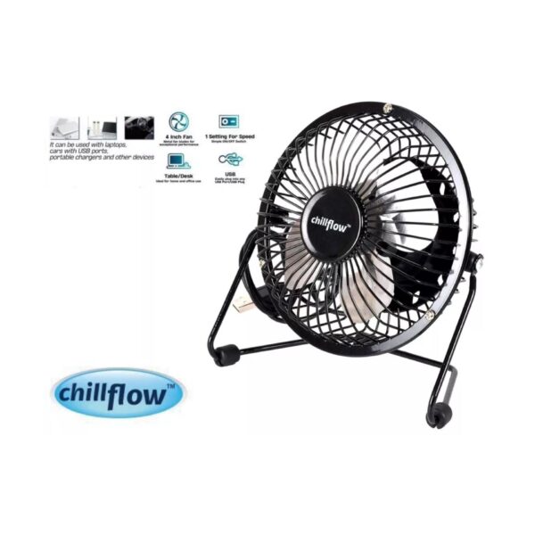 4" USB Mini Fan - Black – Ultra-Quiet and Adjustable Personal Fan for Home, Office, and Travel Use 2 4″ USB Mini Fan – Black – Ultra-Quiet and Adjustable Personal Fan for Home, Office, and Travel Use
