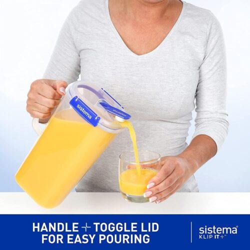 Sistema Klip It Plus Juice Jug Air tight Leak Proof 2L | BPA-Free Plastic 7 Sistema Klip It Plus Juice Jug Air tight Leak Proof 2L | BPA-Free Plastic