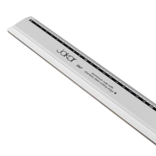 Jakar Aluminium Ruler 60cm with Stainless Steel Cutting Edge - Printed mm/cm Markings, Rubber Grip & Hanging Hole for Precision Measuring & Cutting (3067) 2 Jakar Aluminium Ruler 60cm with Stainless Steel Cutting Edge – Printed mm/cm Markings, Rubber Grip & Hanging Hole for Precision Measuring & Cutting (3067)