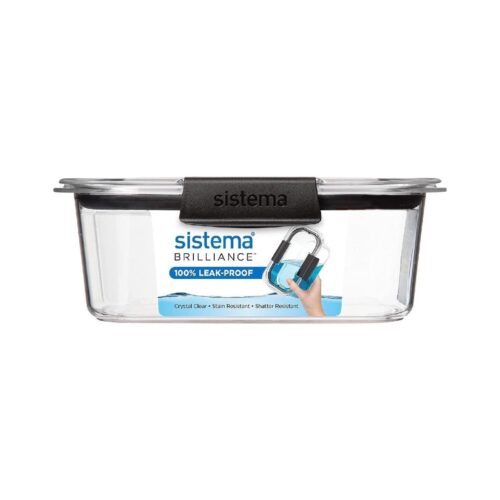 Sistema Brilliance (4 Packs) Medium Rectangle 920ml Container with Lid | BPA-Free Plastic 6 Sistema Brilliance (4 Packs) Medium Rectangle 920ml Container with Lid | BPA-Free Plastic