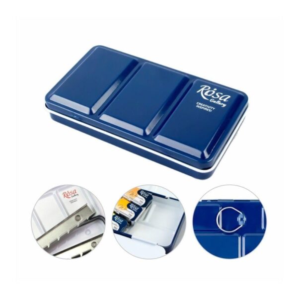 Rosa Gallery Empty Metal Case – Indigo | Holds 12 Full Pan Watercolours