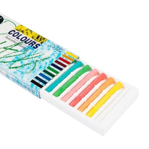 Jakar Coloured Pastel Set of 12 Sticks - Assorted Colours, High-Quality Soft Pastels for Artists & Craft (7625) 6 Jakar Colour Pastels, Assorted Colours (12 Per Box)