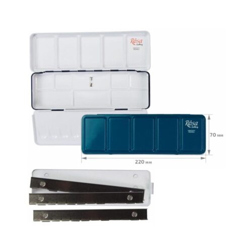 Rosa Gallery Empty Metal Case - Turquoise for 21 Watercolour Full Pans 5 Rosa Gallery Empty Metal Case – Turquoise for 21 Watercolour Full Pans